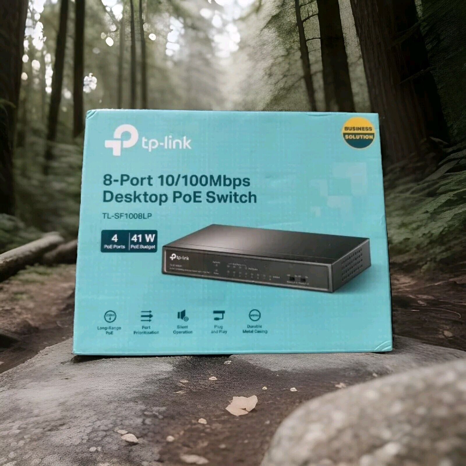 (Bild für) TP-Link 8-Port Switch 4 PoE Fast Ethernet DC/PoE Metall Ventilatorlos v1.0